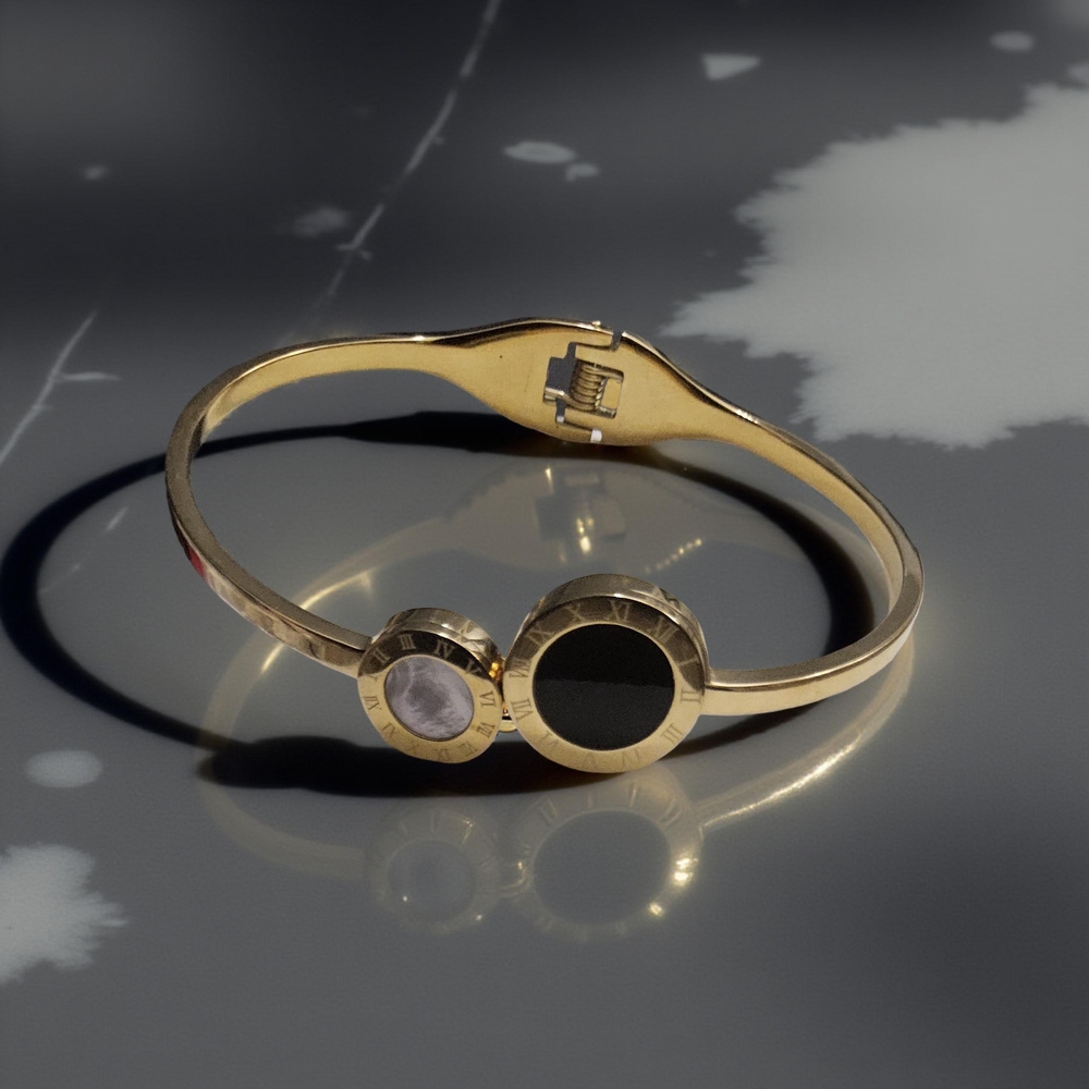 Fashion Roman Bangle Bracelet Elegant Goldtone